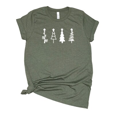 Christmas Trees T Shirt Winter T-Shirt Holiday Shirt Graphic Tee Funny Mom T-Shirt Unisex T-Shirt - image1